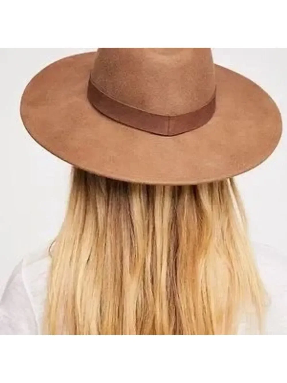 Free People Beaumont Suede Band Felt Fedora Hat One Size Beige Brown